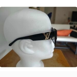 Louis Vuitton Black Sunglasses with Gold LV Logo